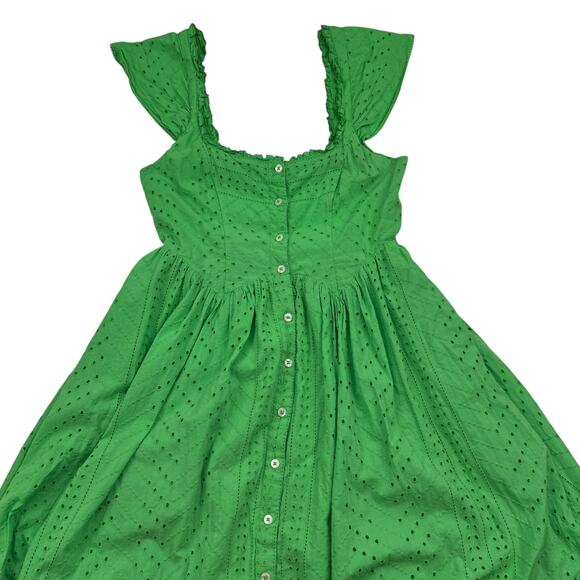 Urban Outfitters Boho Eyelet Cotton Sexy Maxi Sundress Women's Size Medium - Picture 2 of 13